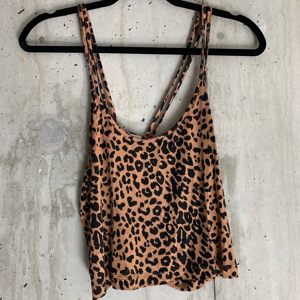 Leopard Print Crop Top Tank Top